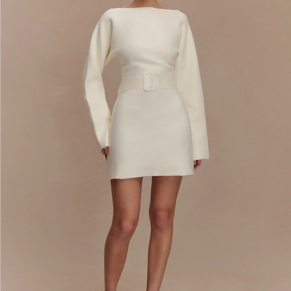 Meshki Cream Long Sleeve Dress - Picture 5 of 5